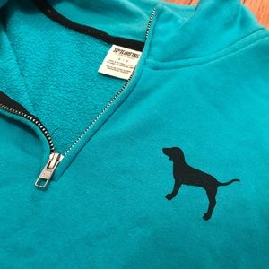 Teal PINK quarter zip